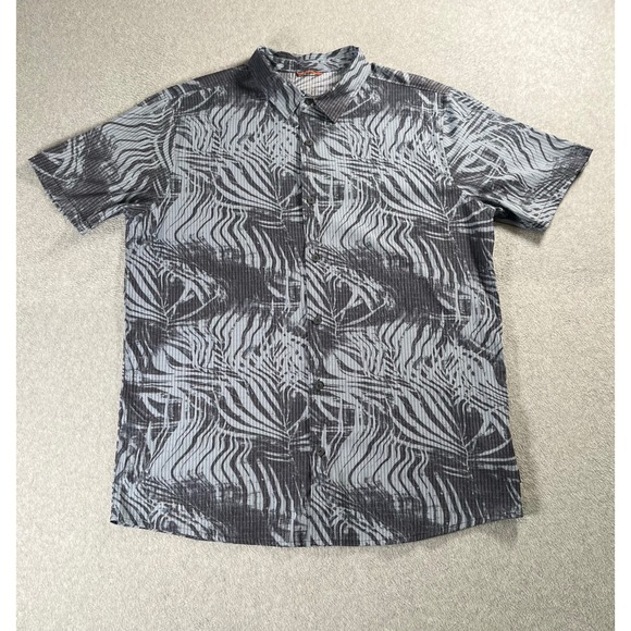 Roark Other - Roark Artifacts of Adventure Bless Up Marrakech Shirt Mens L Grey Zebra Print